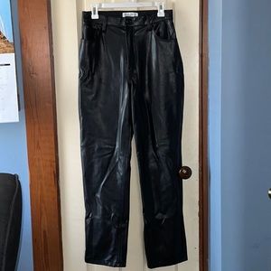 90’s Ultra High Rise Straight Leather Pants